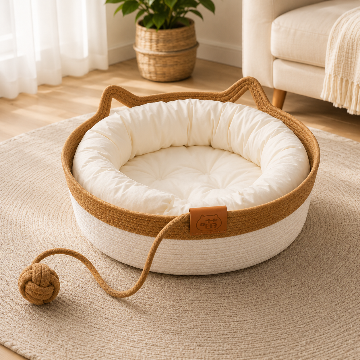 Cozy Cat Basket Bed