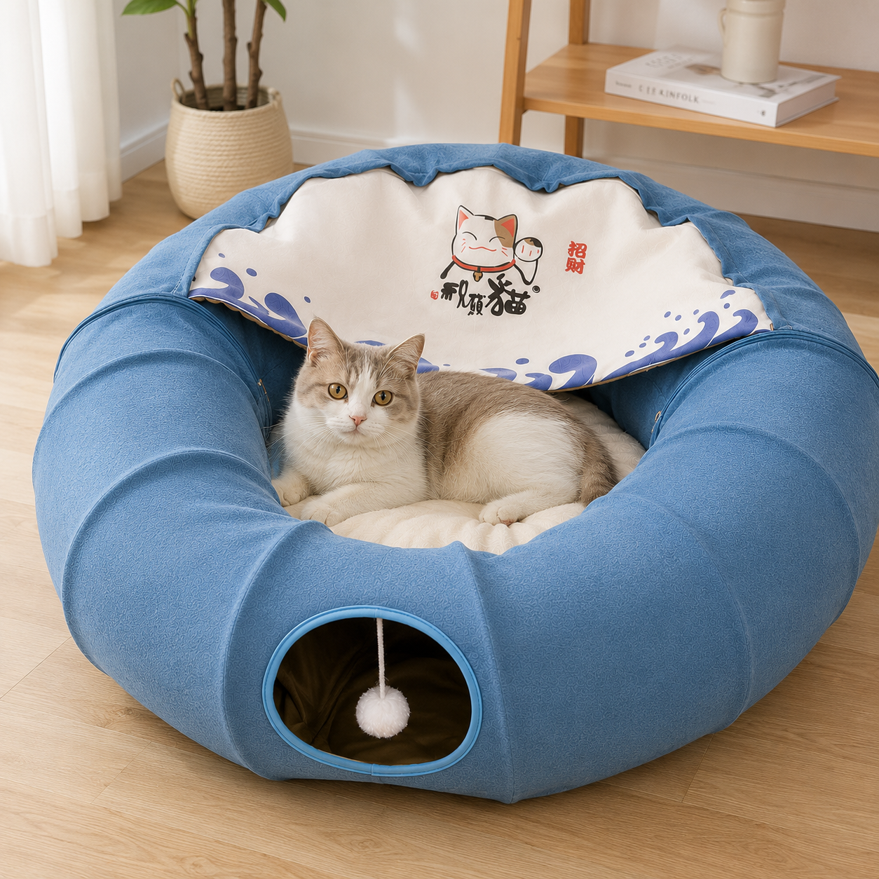 2-in-1 Cat Tunnel Bed