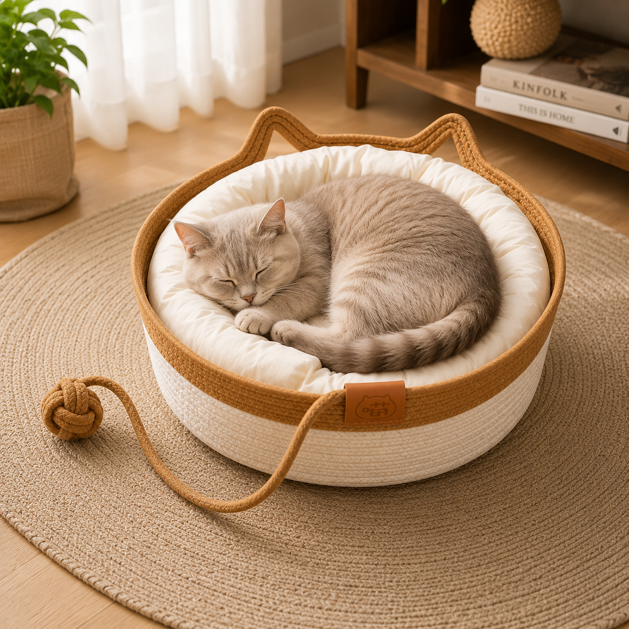 Cozy Cat Basket Bed