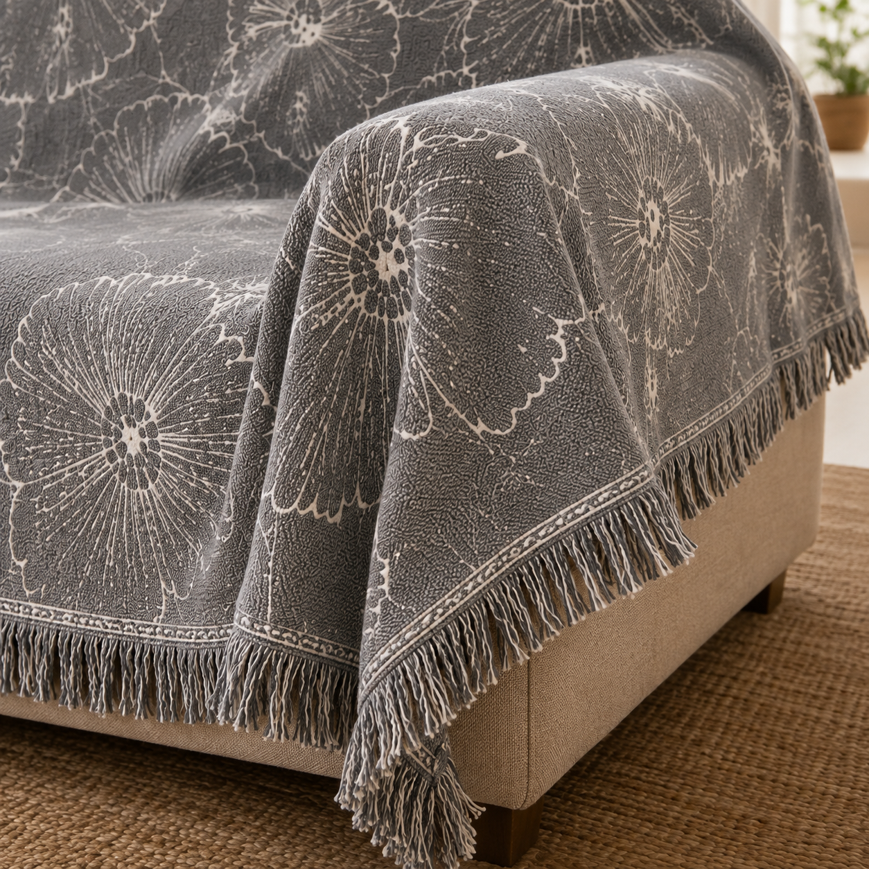 Chenille Floral Sofa Protector