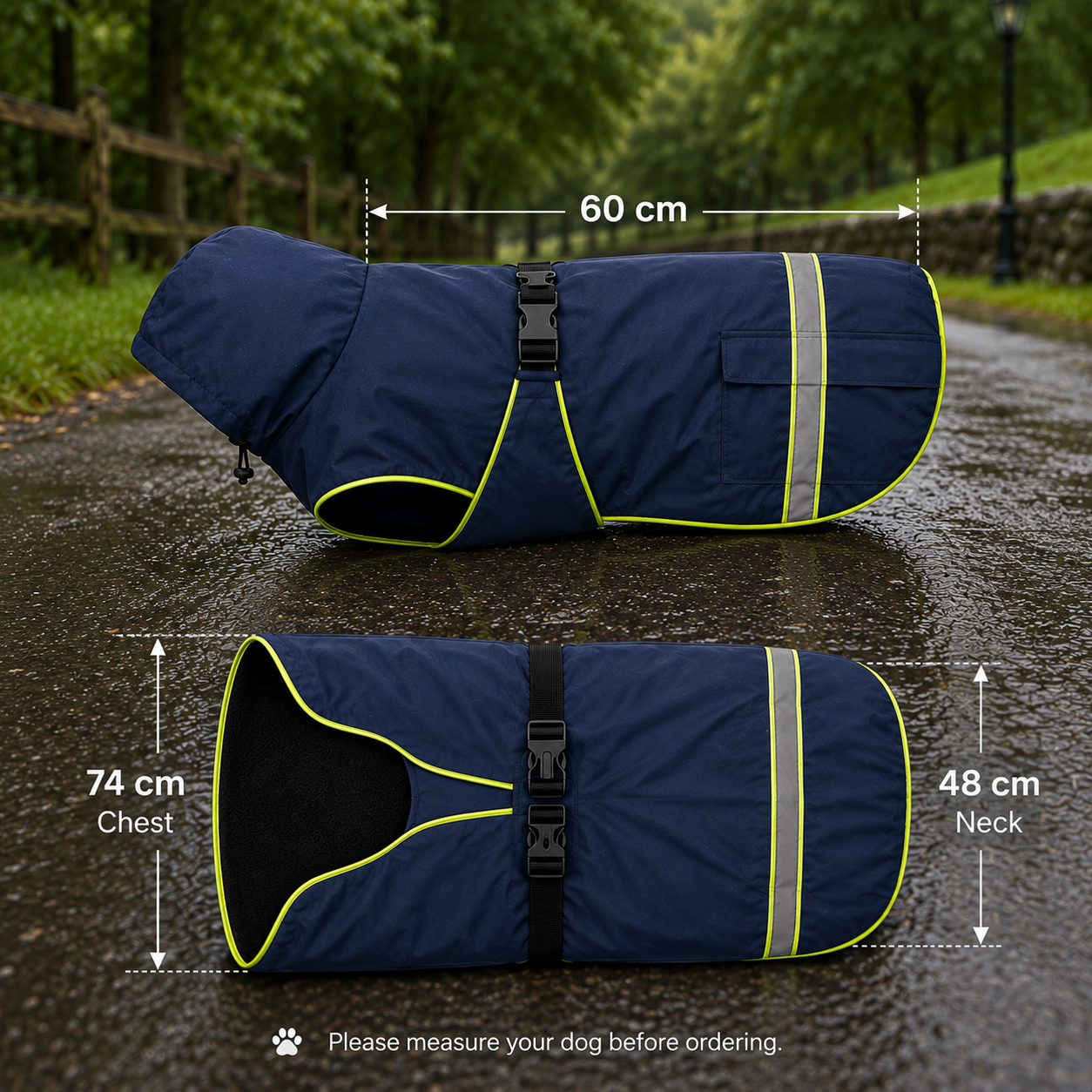 Hooded Reflective Dog Raincoat