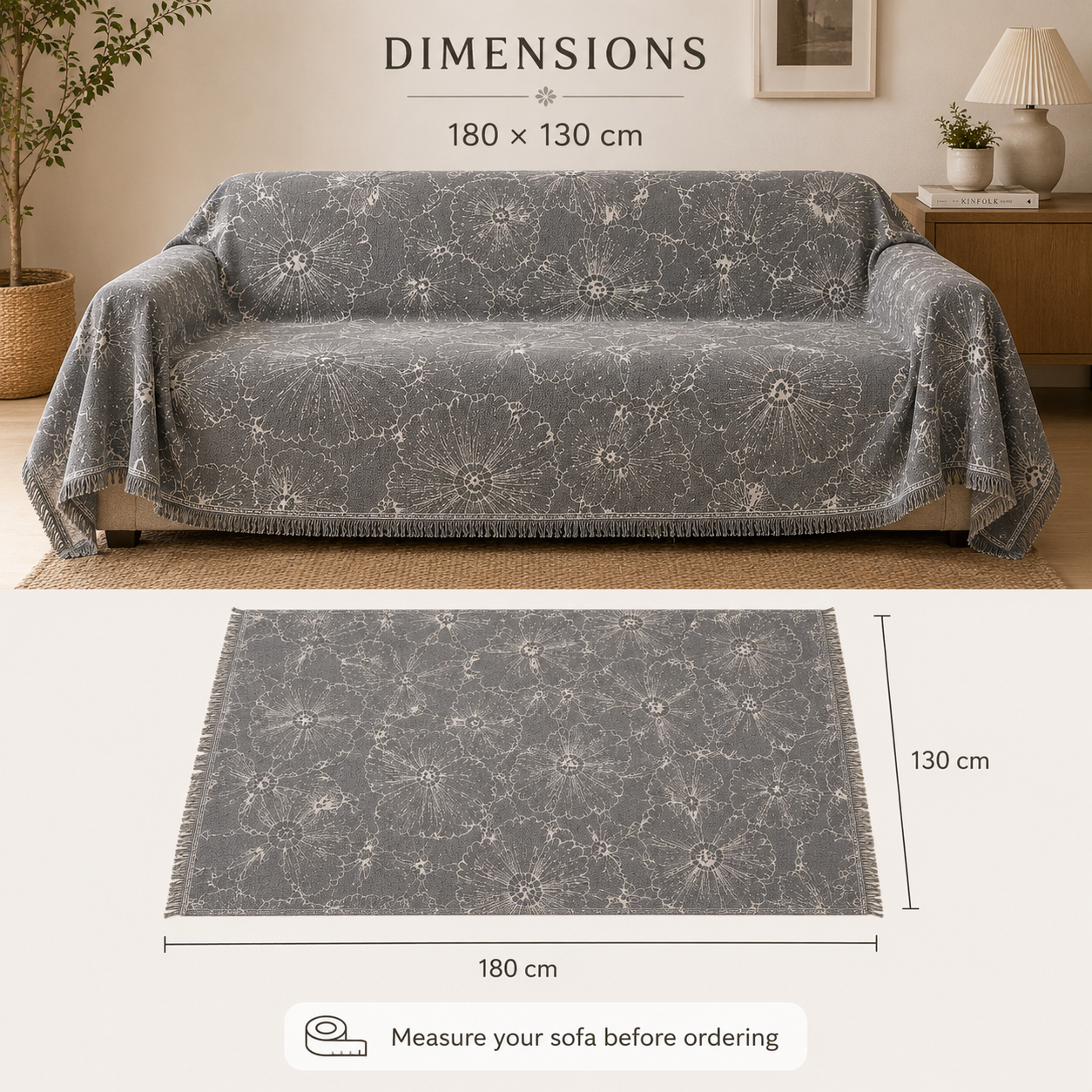 Chenille Floral Sofa Protector