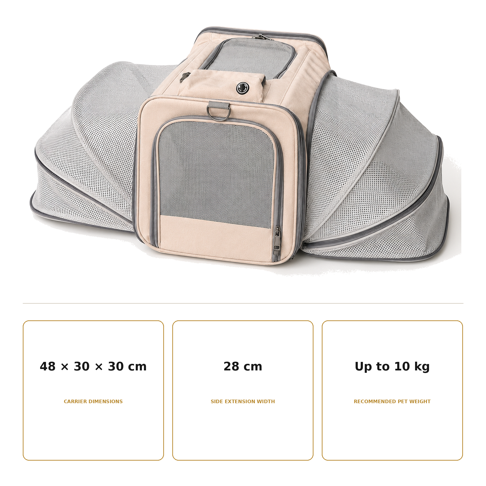 Double Expandable Pet Travel Carrier