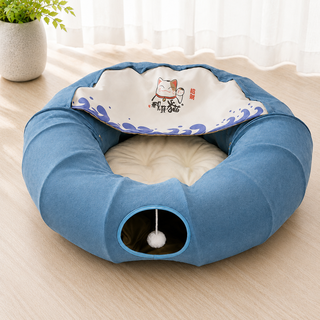 2-in-1 Cat Tunnel Bed