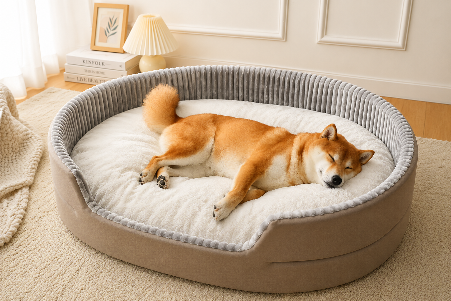 Plush Reversible Pet Bed