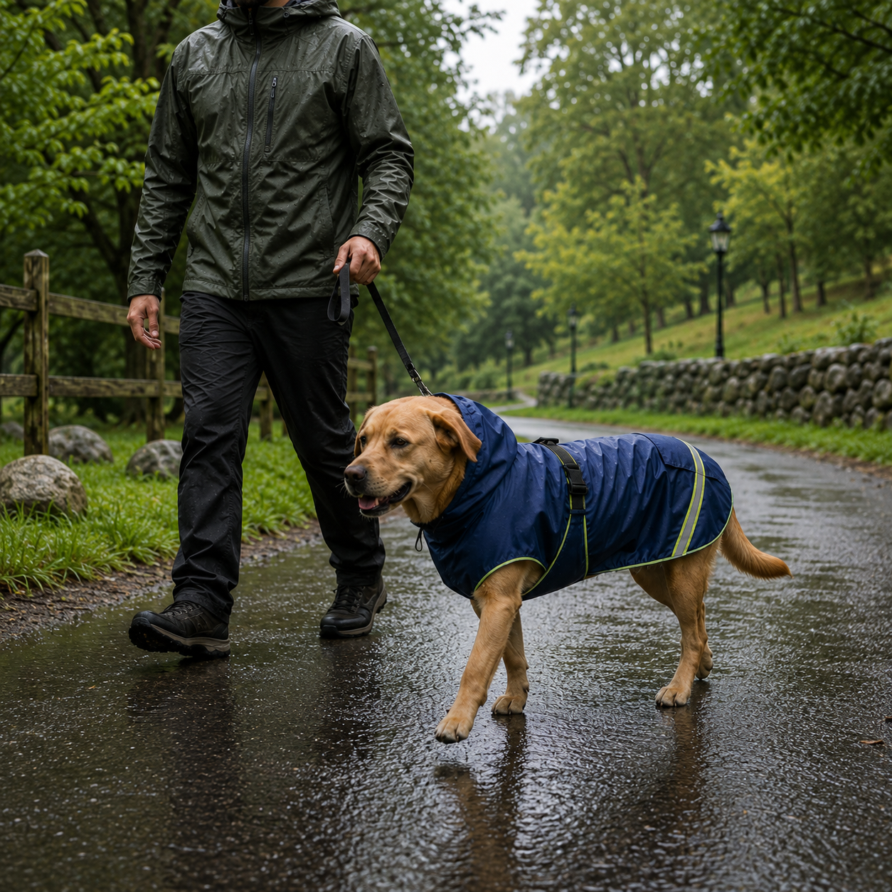 Hooded Reflective Dog Raincoat