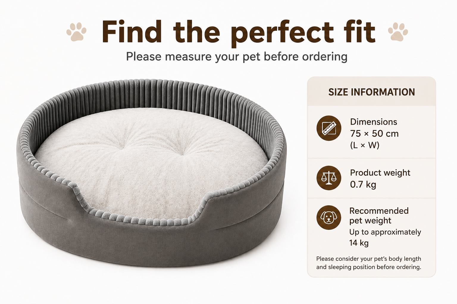 Plush Reversible Pet Bed