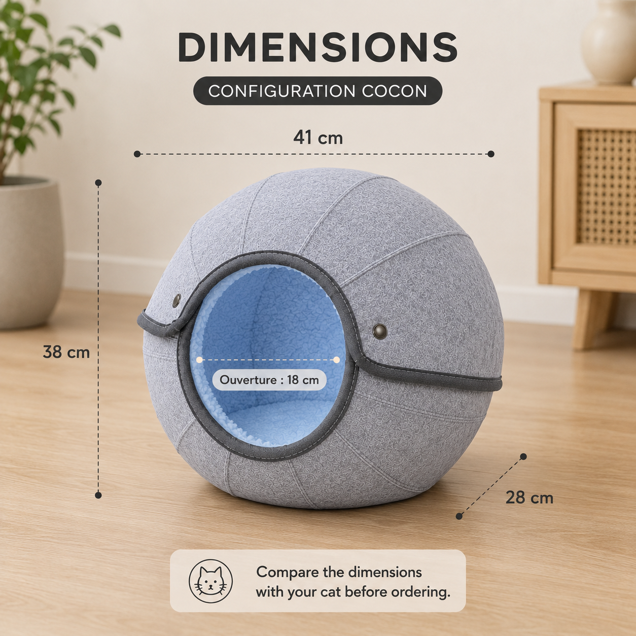 3-in-1 Felt Cat Cave