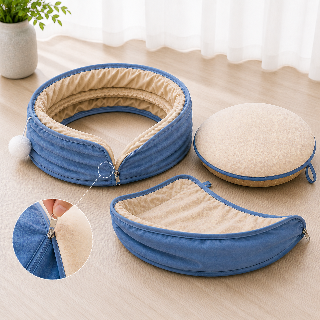 2-in-1 Cat Tunnel Bed