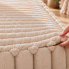 Close-up demonstration of the Pavory dog bed cover lifting to reveal the internal 30D wave foam construction.